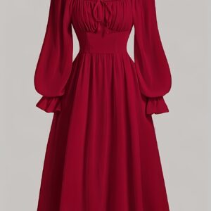 Elegant A-Line Long Sleeve Dress