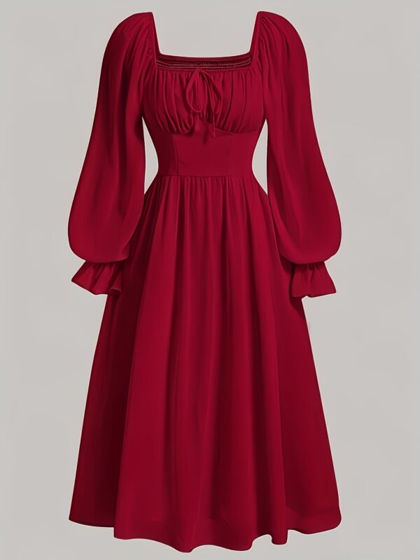 Elegant A-Line Long Sleeve Dress