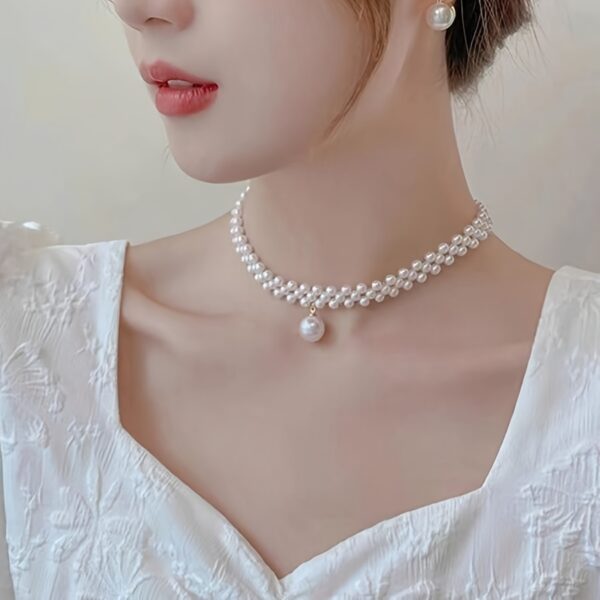 Black Beaded Wave Choker Necklace Sexy Style Vintage Collar Necklace Prom Party Jewelry - Image 4