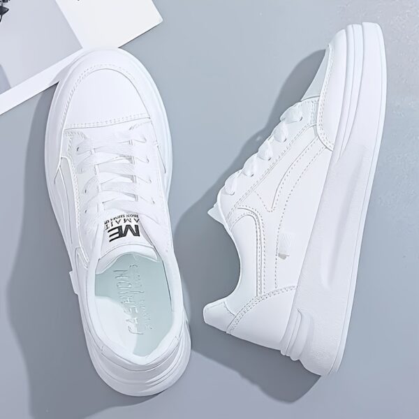 Women's White Low-Top Sneakers with Mint Green Accents - Image 9