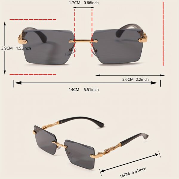 A pair of fashionable glasses with a retro style, featuring rimless leopard print temples and a compact trendy frame - Image 5