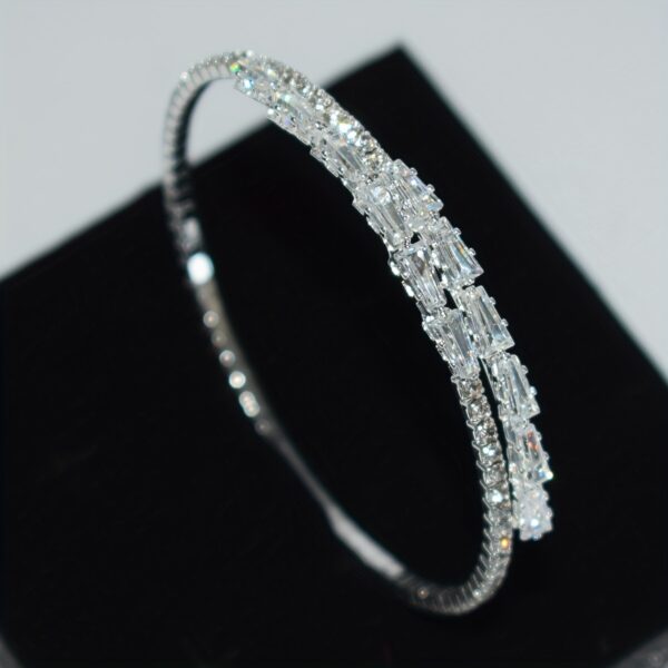 Elegant Silvery-Plated Cubic Zirconia Bracelet - Image 5