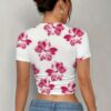 Women'S Floral Print Crop Top T-Shirt - Image 2
