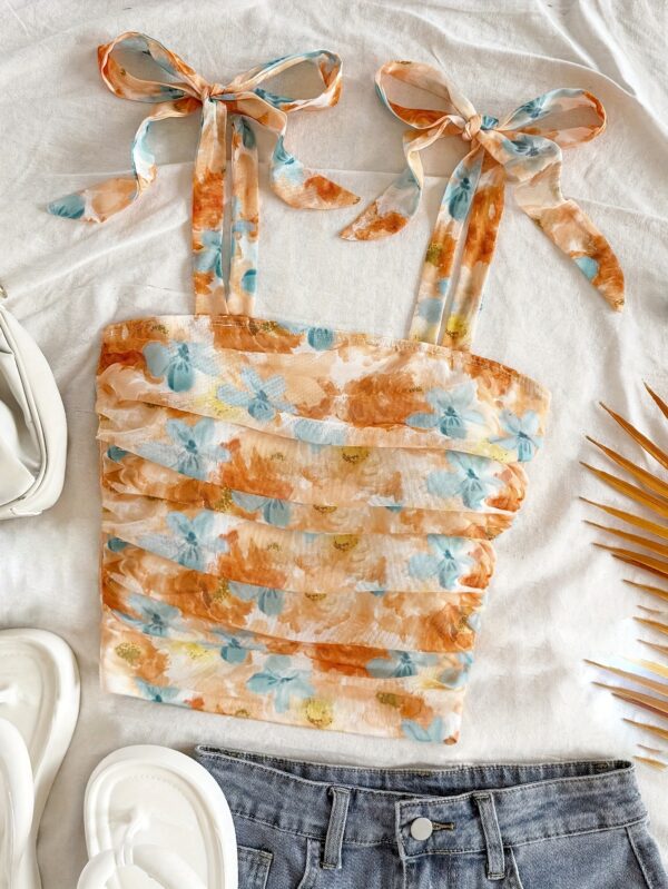 Summer outfits for women rose and other floral prints Top - Image 2