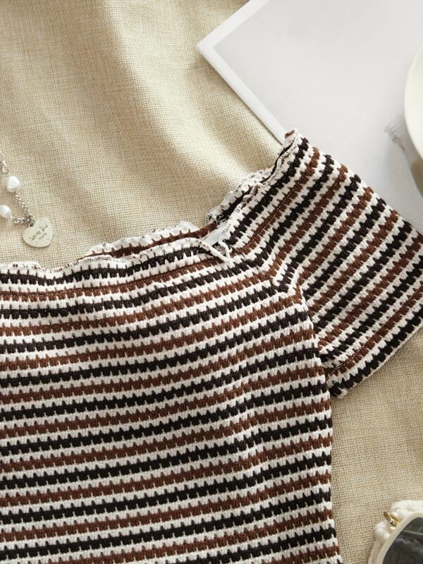 Women'S Casual Minimalist Striped T-Shirt with Adjustable Thin Straps - Image 4