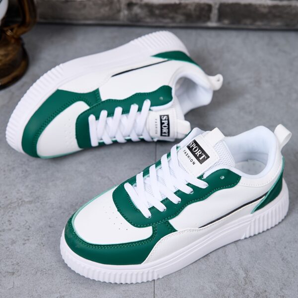 Women,s Trendy Black & White Low-Top Lace-Up Shoes - Image 2