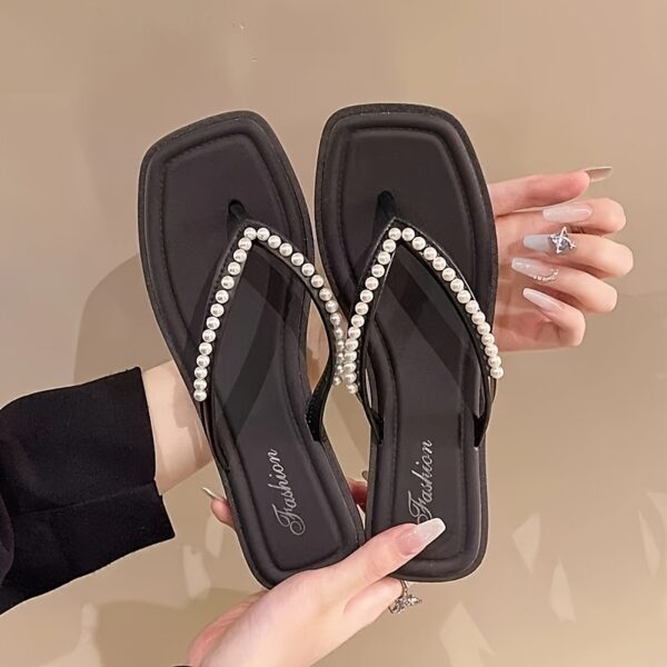 Women's Elegant Rhinestone-Embellished Slide Sandals - Image 4