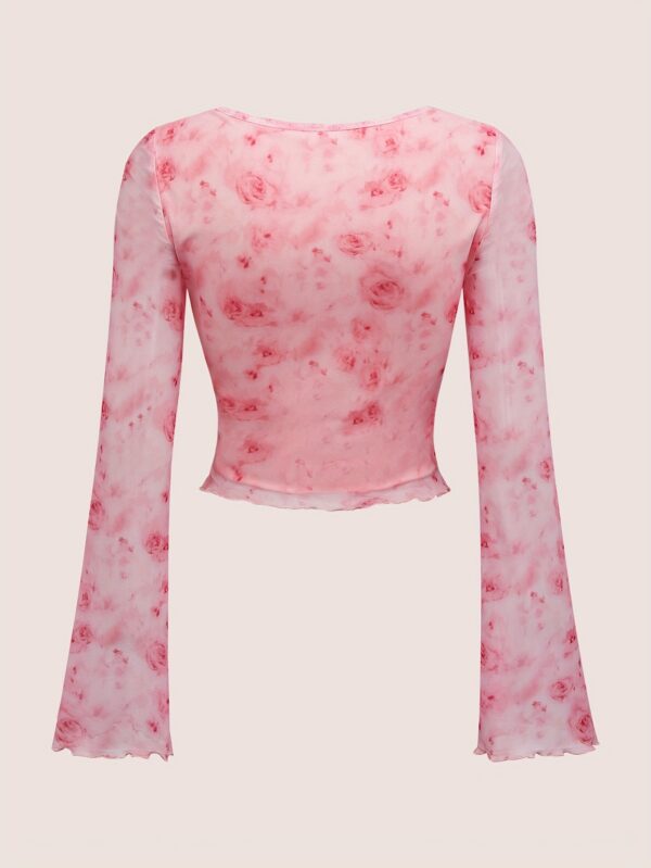 New style trumpet sleeve tie bow design top - Image 3