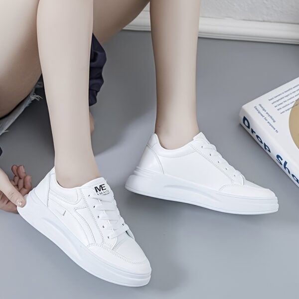 Women's White Low-Top Sneakers with Mint Green Accents - Image 10