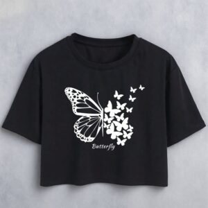 Women'S T-Shirt with Butterfly Print