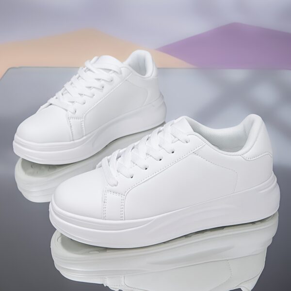 Women's White Low-Top Sneakers - Image 7