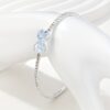 1 pc Elegant Silver-Tone Open-End Heart-Shaped Zirconia Bracelet - Image 5