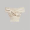 Women'S Off-Shoulder Twist Design Sleeveless Top - Image 2