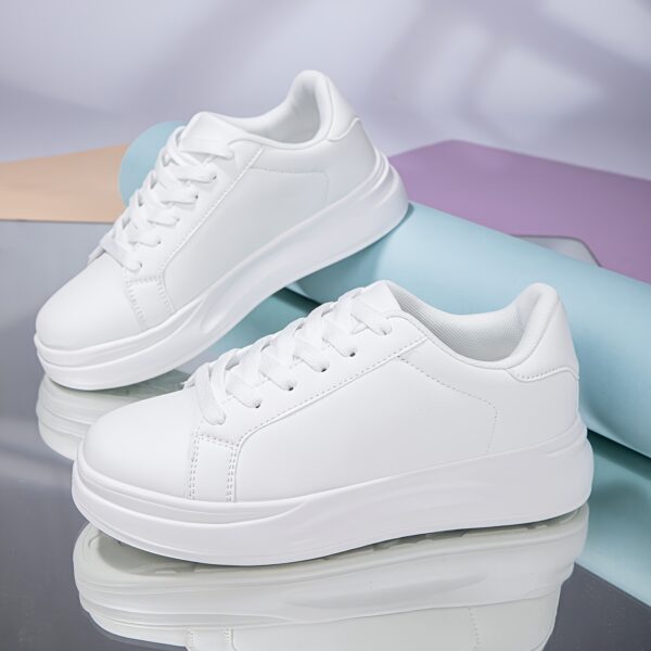 Women's White Low-Top Sneakers - Image 2