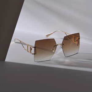 1pc of retro frameless rectangular glasses