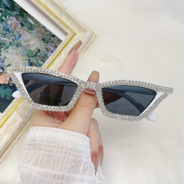 Cat Eye Fashion Glasses with Sparkling Rhinestone Accents, Anti-Glare AC Lenses - Image 3
