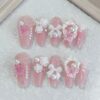10pcs High-End Handmade Rose Jelly Butterfly Fake Nails - Image 3