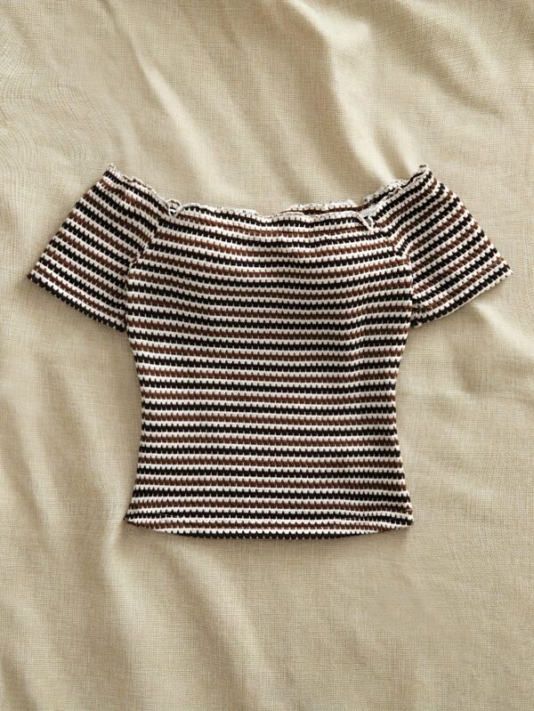 Women'S Casual Minimalist Striped T-Shirt with Adjustable Thin Straps - Image 3