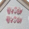 10pcs High-End Handmade Rose Jelly Butterfly Fake Nails - Image 2