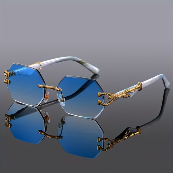 Geometric Leopard Print Sport Glasses For Women - Image 4