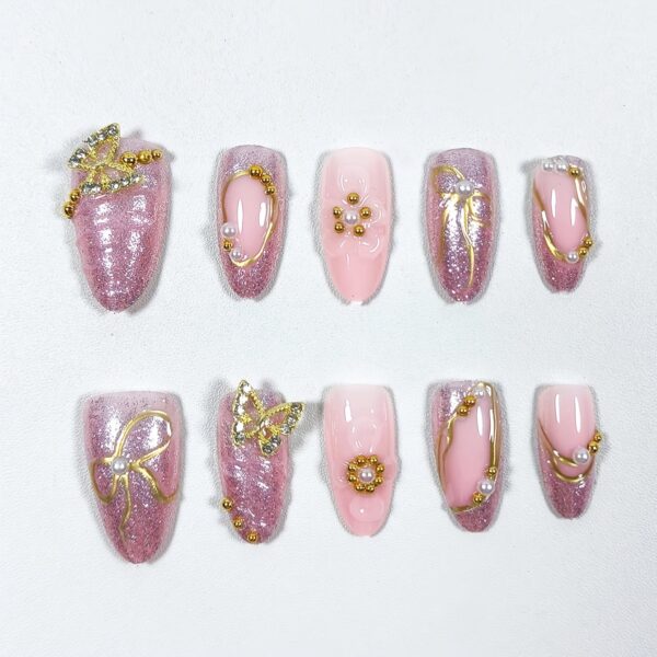 10pcs Set of Premium Summer Handmade Nail Art - Image 6