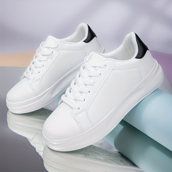 Women's White Low-Top Sneakers - Image 3