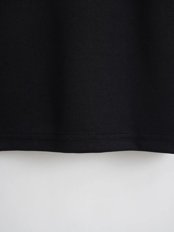 Women's Black Rose Print Cropped T-Shirt - Image 4