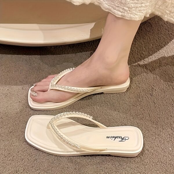 Women's Elegant Rhinestone-Embellished Slide Sandals