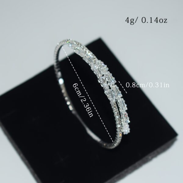 Elegant Silvery-Plated Cubic Zirconia Bracelet - Image 6