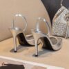 Women's Elegant Pointed Silvery Open Heel Thin High - Image 10