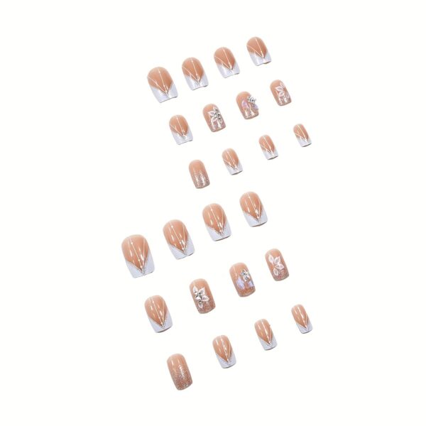 Embellished Fashion Press-On Nail Set with 1 Cuticle Pusher & 1 Jelly Glue - Image 2