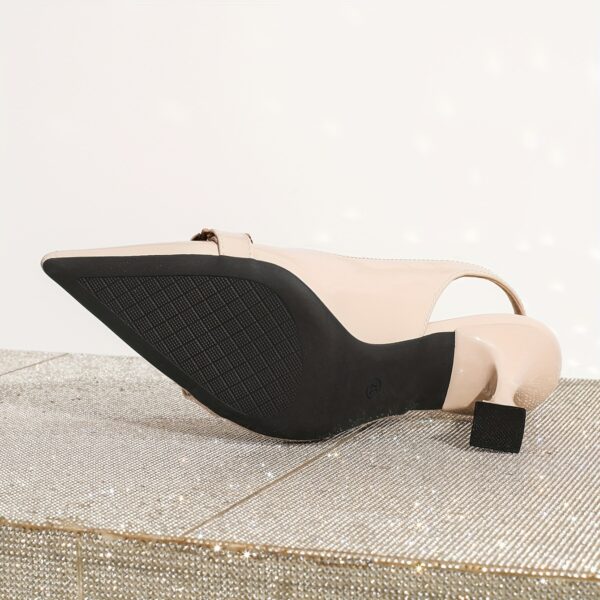 A Pair of Elegant Pointed-Toe High Heels with Slender Stiletto Heels, Featuring Shiny Surfaces And Metallic Buckle Decorations. They Are Sexy, Noble, And Graceful, Suitable for Weddings, Evening Parties, And Daily Work Wear, Making Them a Fashionable And Versatile Choice for Women. - Image 6