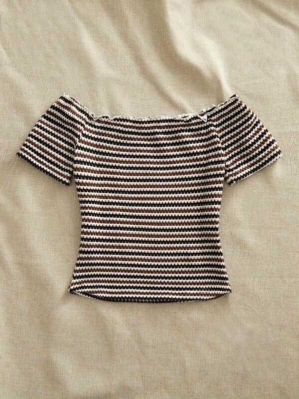 Women'S Casual Minimalist Striped T-Shirt with Adjustable Thin Straps - Image 2