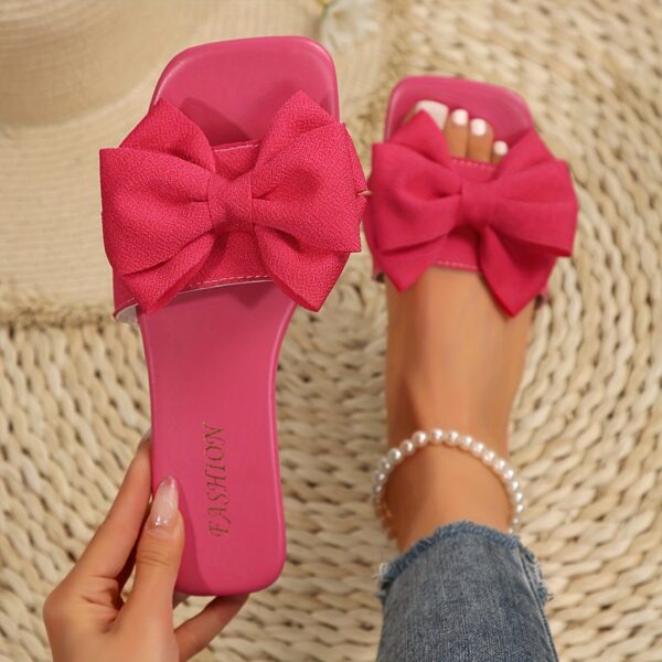 Women's Bowknot Decor Slide Sandals - Image 8