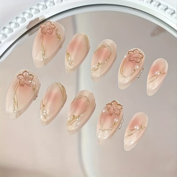 10pcs Of Wearable Nail Art Almond Shaped Handmade Nail Art - Image 5