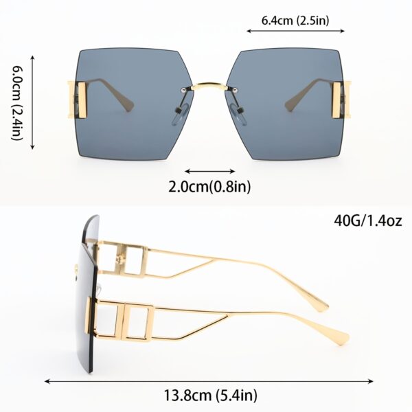1pc of retro frameless rectangular glasses - Image 4