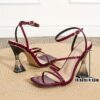 Transparent irregular high heels, square head crystal heel - Image 10