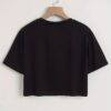 Women's Black Rose Print Cropped T-Shirt - Image 2