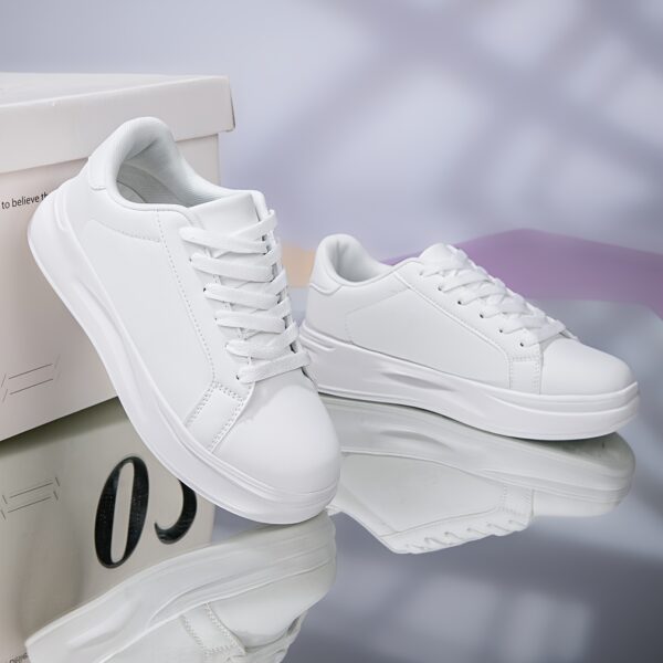 Women's White Low-Top Sneakers - Image 4