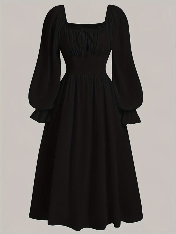 Elegant A-Line Long Sleeve Dress - Image 2