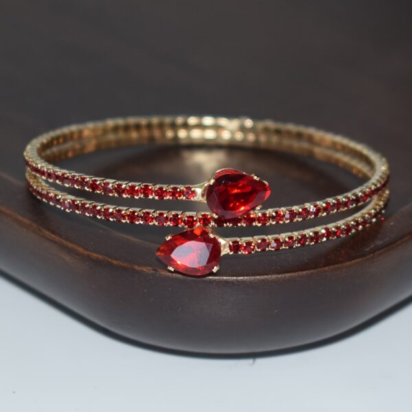 A Double-layer Water-drilled Water Drop Zirconia Open Bangle Suitable For Ladies To Wear - Image 9