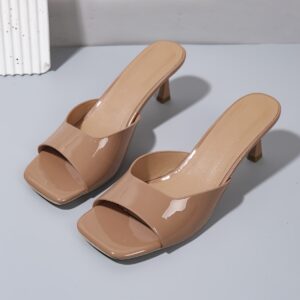 Women's Stylish Beige High Heel Sandals
