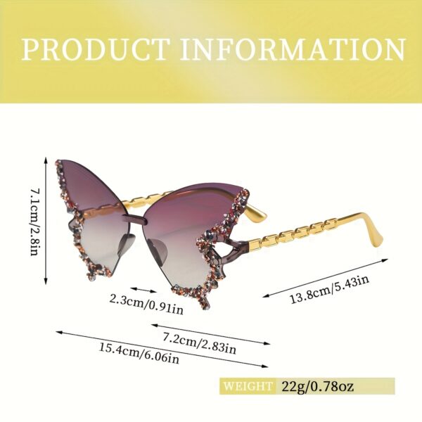 American Fashion Butterfly Shape Diamond Large Frame Retro Trend High-End Prom Catwalk Glasses - Image 10