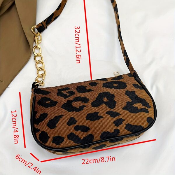 Women's Fashion Houndstooth & Leopard Print Crossbody Bag - Image 7