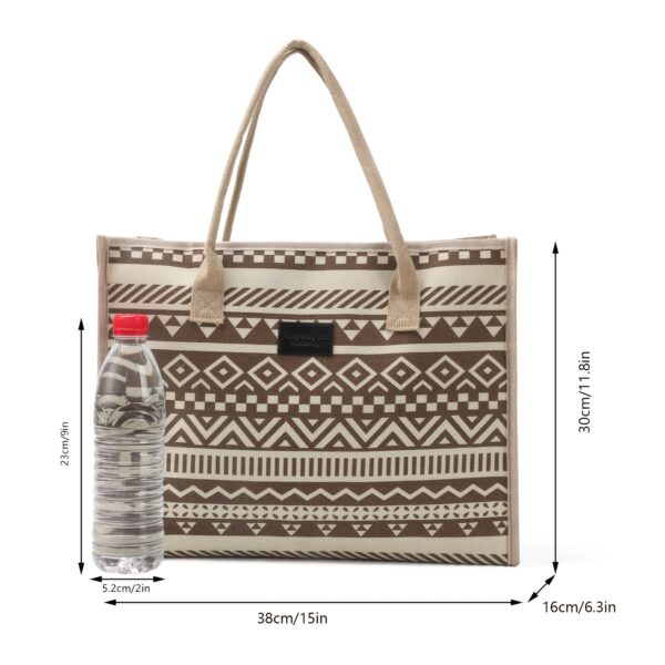 Vintage Bohemian Style Tote Bag for Women, Fashion Casual Large Capacity Handbag, Perfect for Shopping, Traveling And Daily Shoulder Bag - Image 4