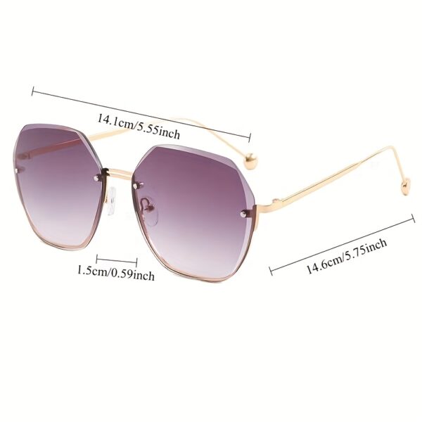 Fashionable Frameless Gradient Color Fashion Glasses - Image 4