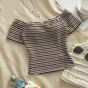 Women'S Casual Minimalist Striped T-Shirt with Adjustable Thin Straps