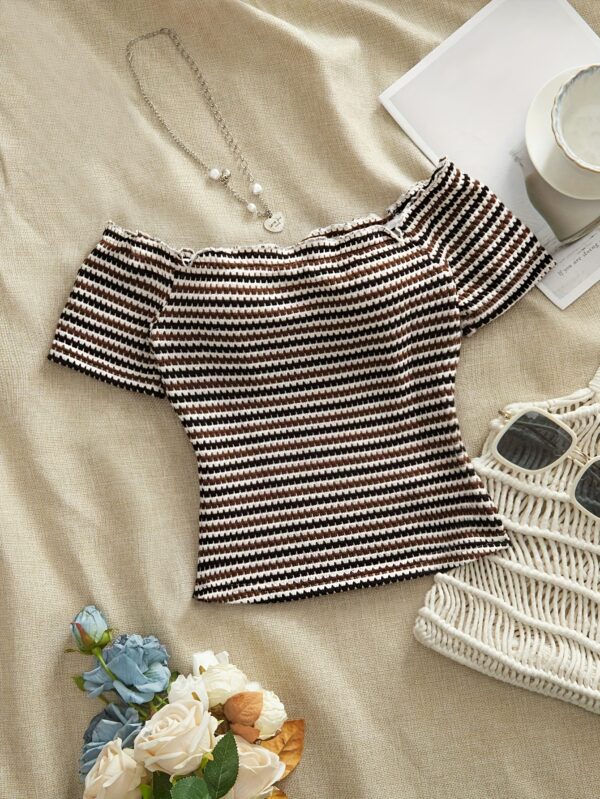 Women'S Casual Minimalist Striped T-Shirt with Adjustable Thin Straps