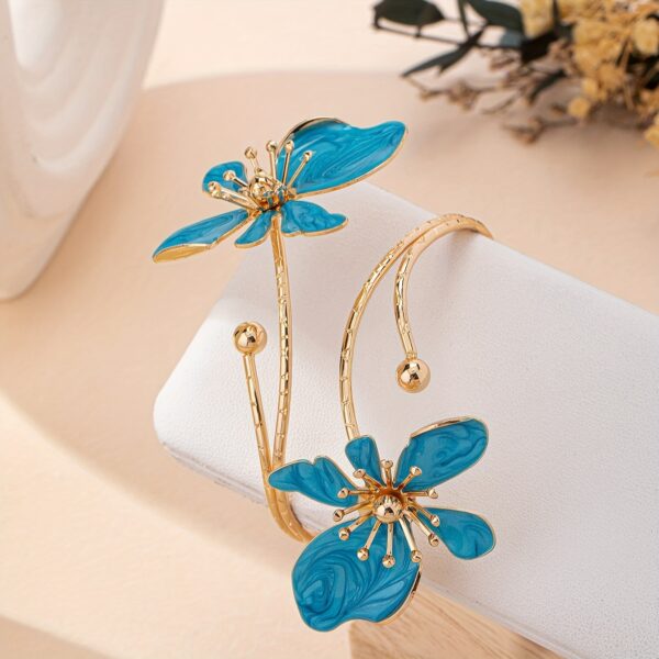 Bohemian Floral Enamel Flower Bracelets for Women - Image 5