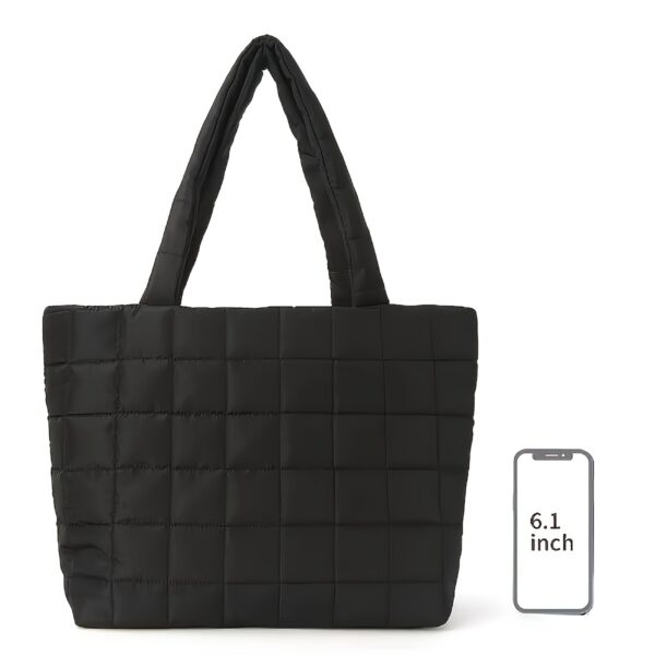 Women's Quilted Puffy Tote Bag - Image 7